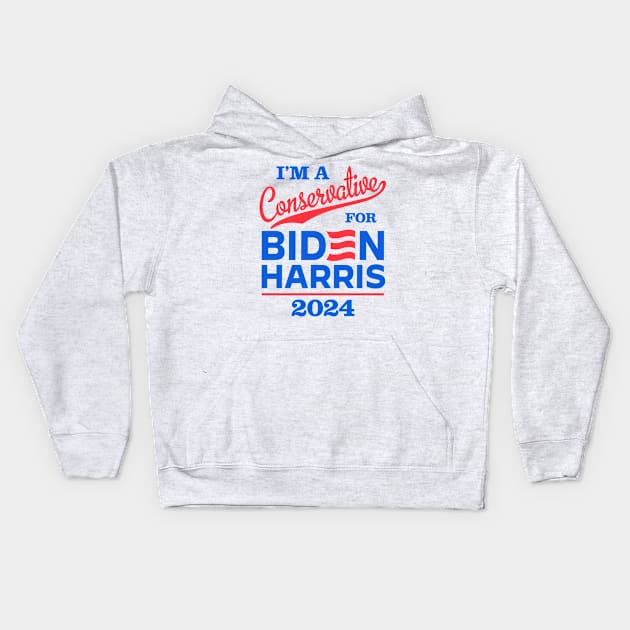 I'm a Conservative For Biden 2024 Kids Hoodie by MotiviTees